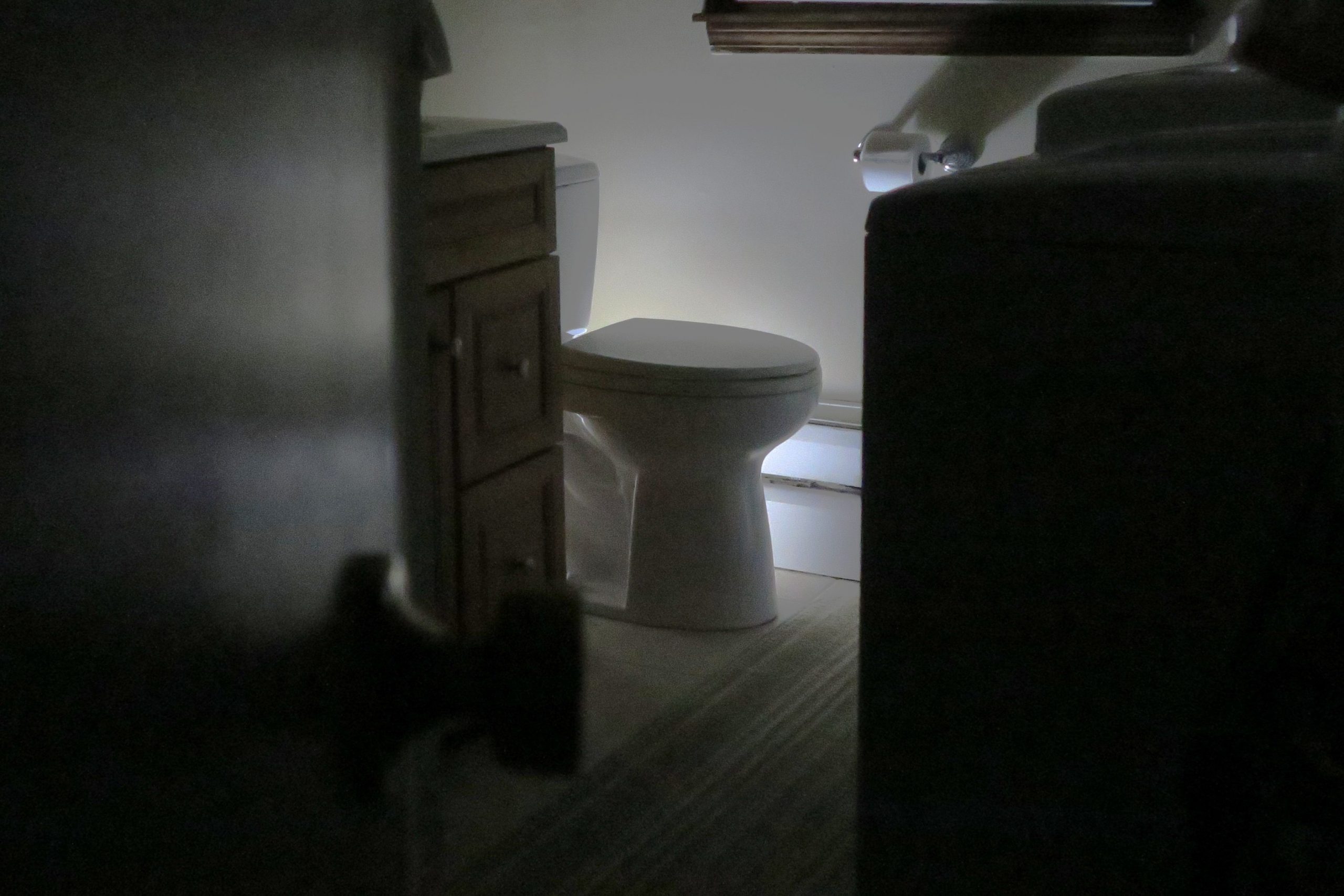 bathroom at night